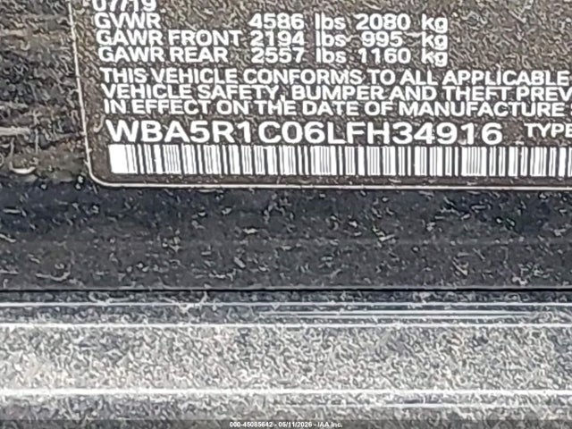 Aukcja sprzedaży 2020 Bmw 330i, vin: WBA5R1C06LFH34916, numer aukcji: 45085642