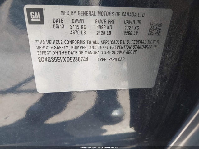 Aukcja sprzedaży 2013 Buick Regal Turbo - Premium 1, vin: 2G4GS5EVXD9230744, numer aukcji: 45085659