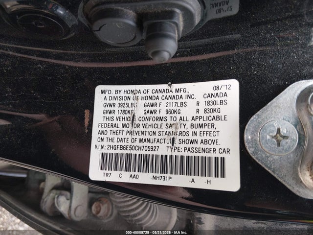 Продаж на аукціоні авто 2012 Honda Civic Si, vin: 2HGFB6E50CH705927, номер лоту: 45085729