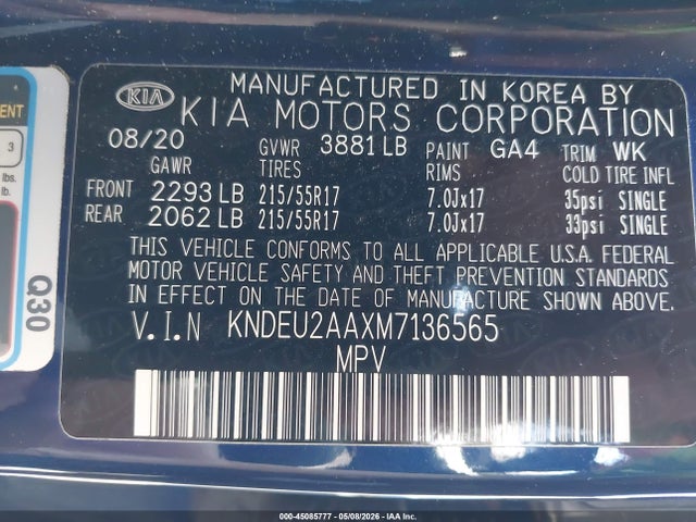 KIA SELTOS S 2021 KNDEU2AAXM7136565 Image 9