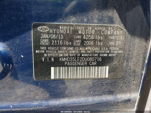 Aukcja sprzedaży 2013 Hyundai Elantra Gt, vin: KMHD35LE2DU080716, numer aukcji: 45085883