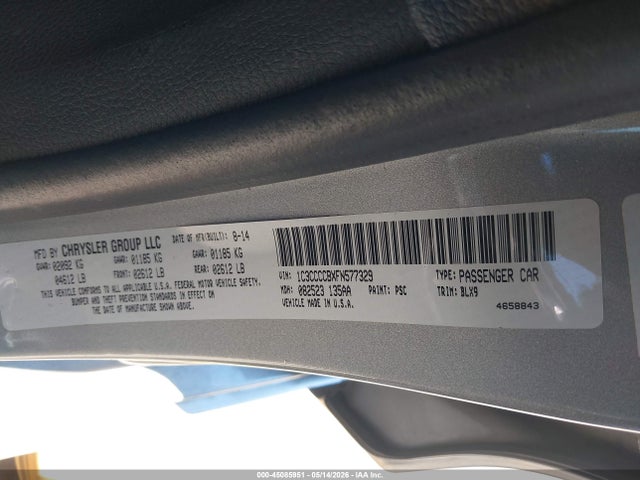 Aukcja sprzedaży 2015 Chrysler 200 C, vin: 1C3CCCCBXFN577329, numer aukcji: 45085951