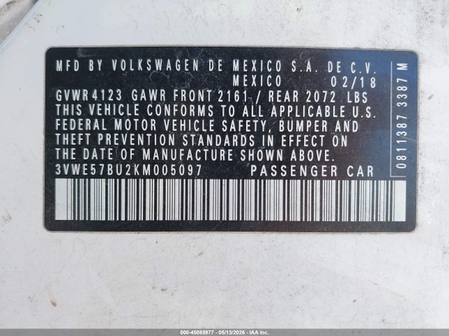 Volkswagen Jetta 1.4t Sel 2019 3VWE57BU2KM005097 Image 9