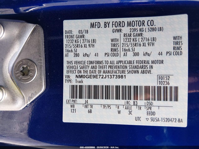 Ford Transit Connect Xl 2018 NM0GE9E72J1373981 Image 9