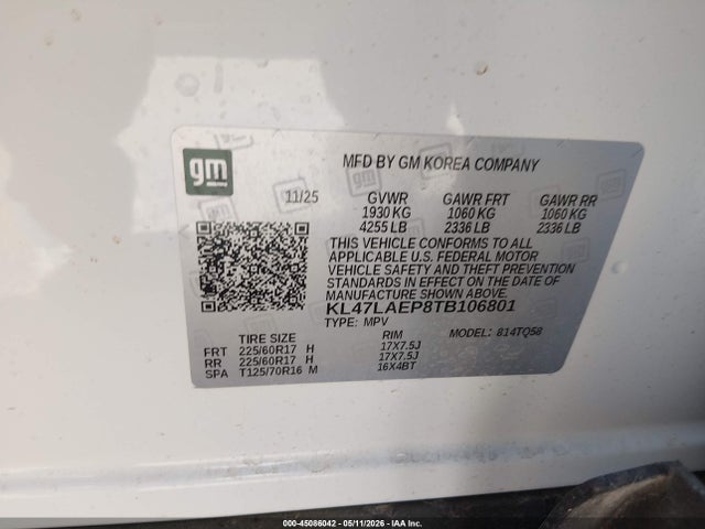 45086042 :رقم المزاد ، KL47LAEP8TB106801 vin ، 2026 Buick Envista Preferred Fwd مزاد بيع