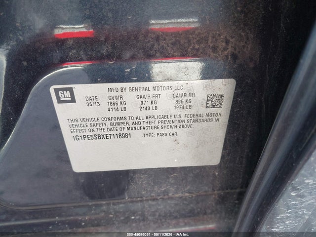 1G1PE5SBXE7118981 Chevrolet Cruze 2lt Auto