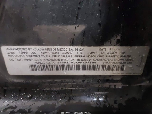 Продажа на аукционе авто 2010 Volkswagen Jetta Limited Edition, vin: 3VWRZ7AJXAM157284, номер лота: 45086134