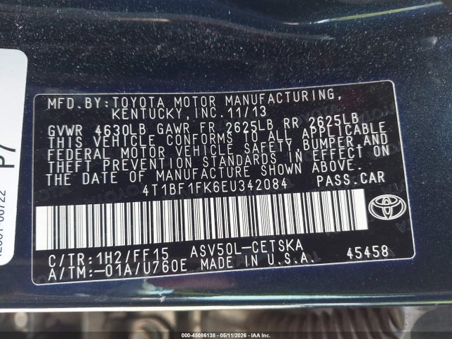 Toyota CAMRY SE 2014 4T1BF1FK6EU342084 Image 9