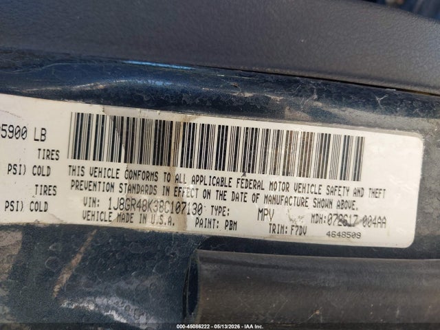 45086222 :رقم المزاد ، 1J8GR48K38C107130 vin ، 2008 Jeep Grand Cherokee Laredo مزاد بيع