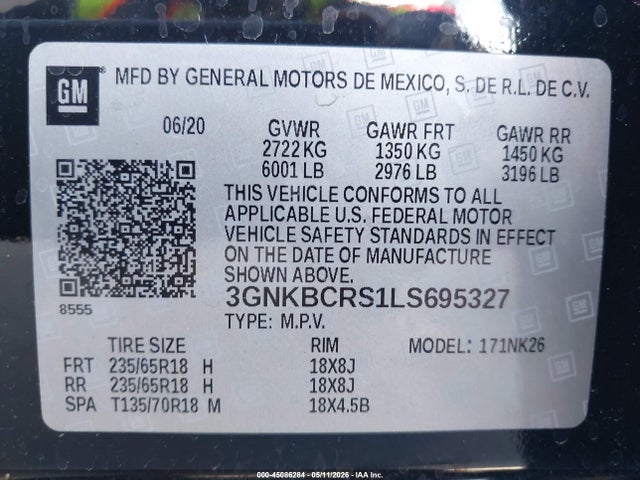 Продажа на аукционе авто 2020 Chevrolet Blazer Fwd 2lt, vin: 3GNKBCRS1LS695327, номер лота: 45086284