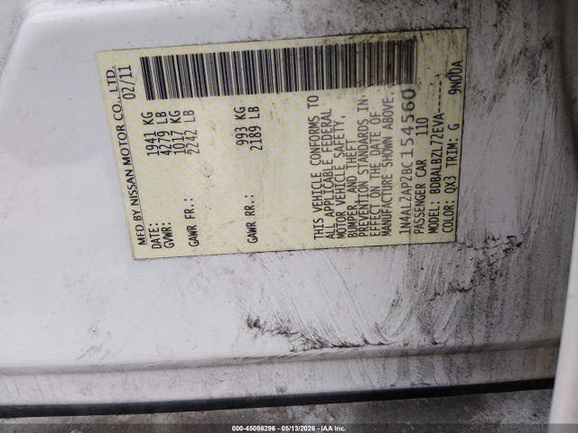 45086296 :رقم المزاد ، 1N4AL2AP2BC154560 vin ، 2011 Nissan Altima 2.5 S مزاد بيع