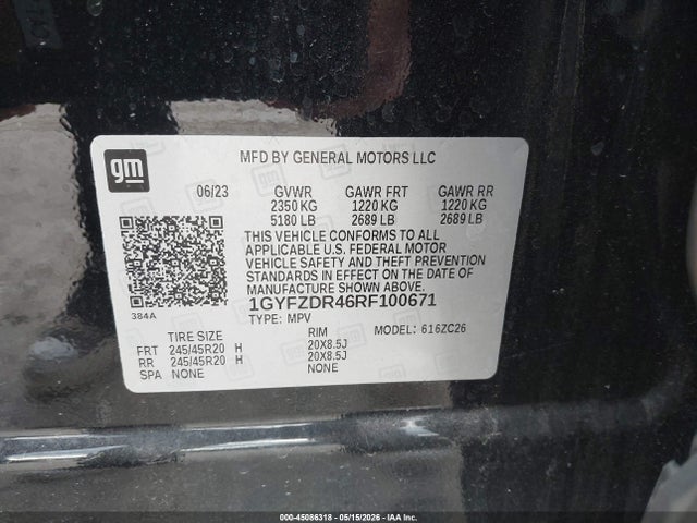 2024 Cadillac Xt4 Awd Premium Luxury მანქანა იყიდება აუქციონზე, vin: 1GYFZDR46RF100671, აუქციონის ნომერი: 45086318