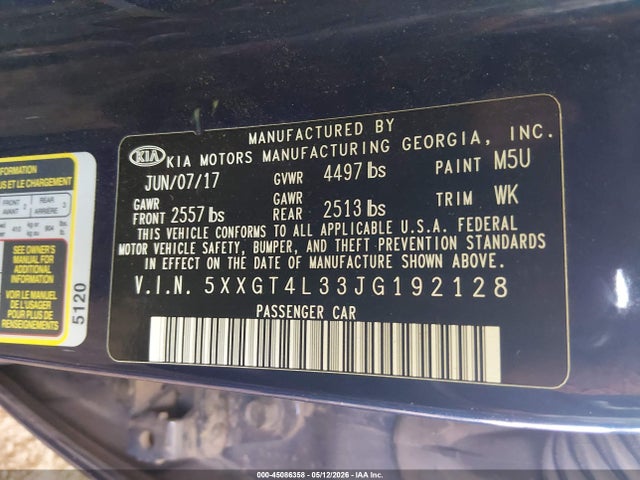 KIA Optima Lx 2018 5XXGT4L33JG192128 Image 9