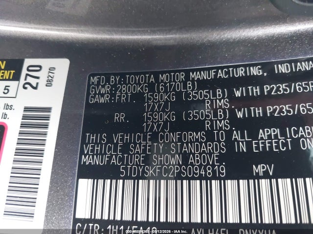 Toyota SIENNA XLE 2023 5TDYSKFC2PS094819 Image 9