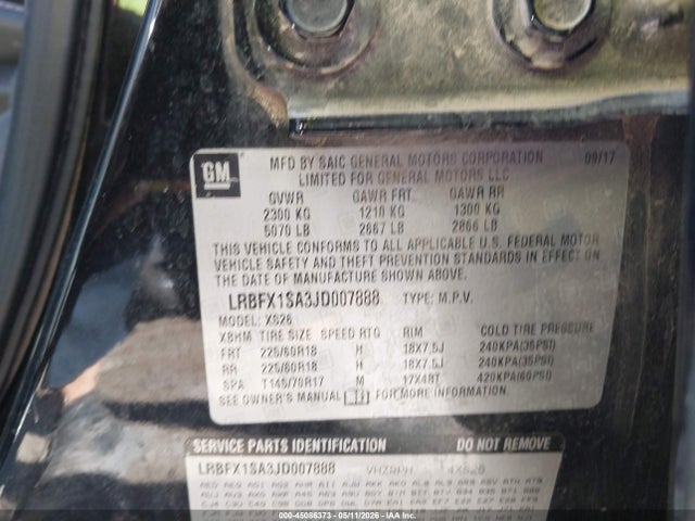Продаж на аукціоні авто 2018 Buick Envision Essence, vin: LRBFX1SA3JD007888, номер лоту: 45086373
