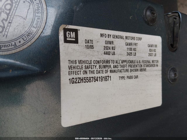 Продаж на аукціоні авто 2006 Pontiac G6 Gt, vin: 1G2ZH558764191871, номер лоту: 45086404