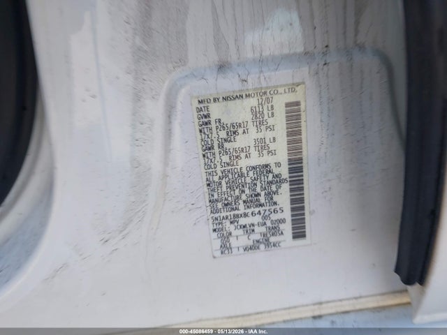 Aukcja sprzedaży 2008 Nissan Pathfinder Le, vin: 5N1AR18BX8C647565, numer aukcji: 45086459