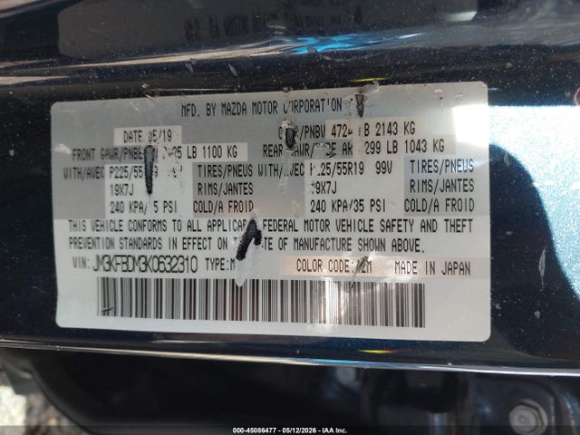 Auction sale of the 2019 Mazda Cx-5 Grand Touring, vin: JM3KFBDM3K0632310, lot number: 45086477