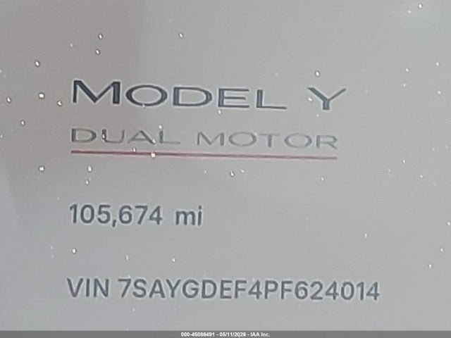 Aukcja sprzedaży 2023 Tesla Model Y Performance Dual Motor All-wheel Drive, vin: 7SAYGDEF4PF624014, numer aukcji: 45086491