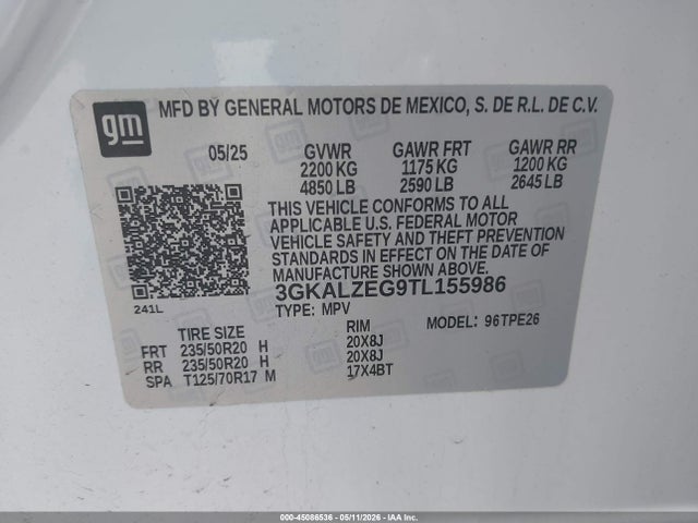 45086536 :رقم المزاد ، 3GKALZEG9TL155986 vin ، 2026 Gmc Terrain Awd Denali مزاد بيع