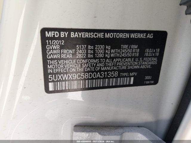 Aukcja sprzedaży 2013 Bmw X3 Xdrive28i, vin: 5UXWX9C58D0A31358, numer aukcji: 45086585