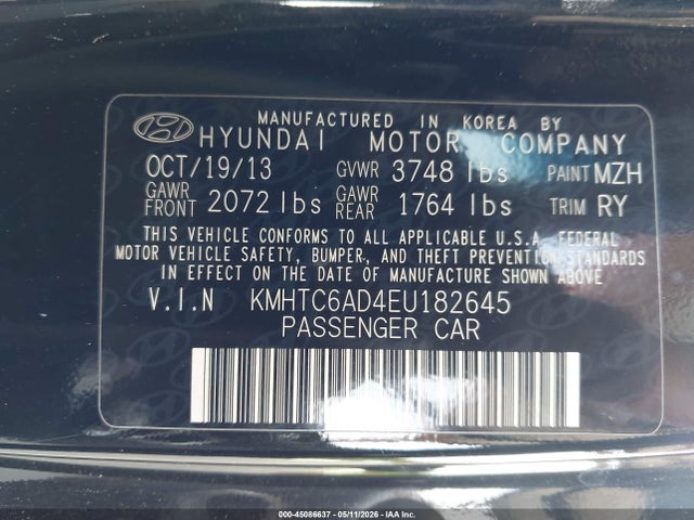 Продаж на аукціоні авто 2014 Hyundai Veloster Base W/black, vin: KMHTC6AD4EU182645, номер лоту: 45086637
