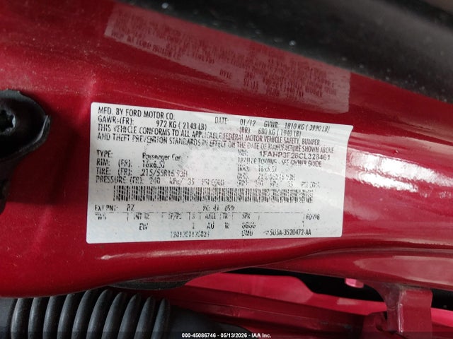 Продаж на аукціоні авто 2012 Ford Focus Se, vin: 1FAHP3F26CL328461, номер лоту: 45086746
