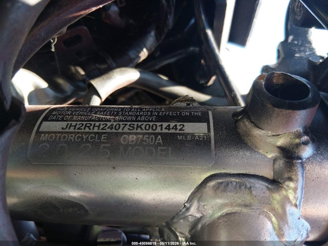 45086819 :رقم المزاد ، JH2RH2407SK001442 vin ، 2025 Honda Cb750 A مزاد بيع