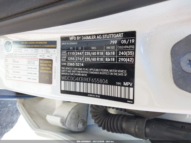 Aukcja sprzedaży 2019 Mercedes-benz Glc 300 4matic, vin: WDC0G4KB9KF655804, numer aukcji: 45086861