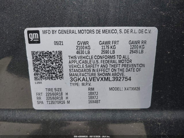 Продажа на аукционе авто 2021 Gmc Terrain Awd Slt, vin: 3GKALVEVXML392754, номер лота: 45086920