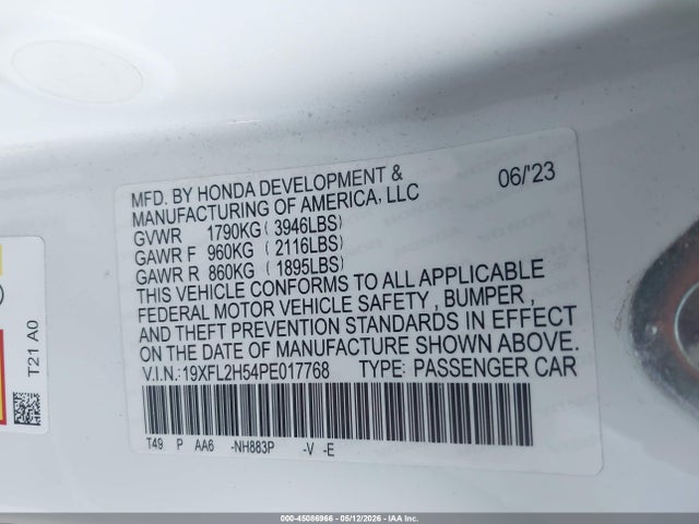 Honda Civic Lx 2023 19XFL2H54PE017768 Image 9