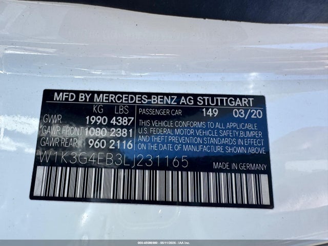 Продажа на аукционе авто 2020 Mercedes-benz A 220, vin: W1K3G4EB3LJ231165, номер лота: 45086980
