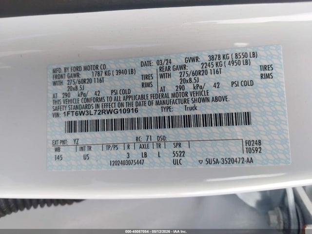1FT6W3L72RWG10916 Ford F-150 Lightning Flash