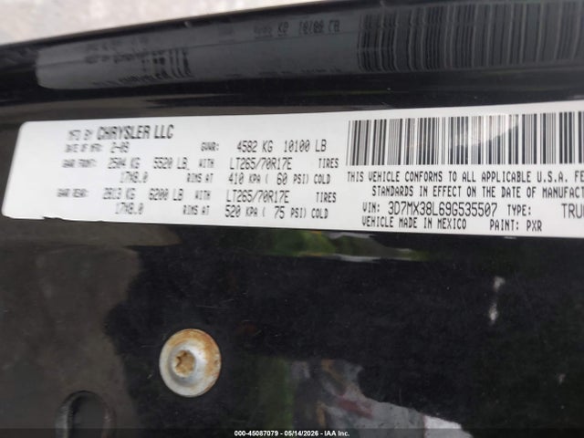 2009 Dodge Ram 3500 Slt მანქანა იყიდება აუქციონზე, vin: 3D7MX38L69G535507, აუქციონის ნომერი: 45087079