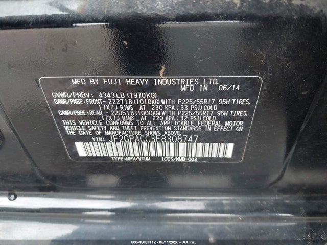 Продаж на аукціоні авто 2014 Subaru Xv Crosstrek 2.0i Premium, vin: JF2GPACC3E8308747, номер лоту: 45087112
