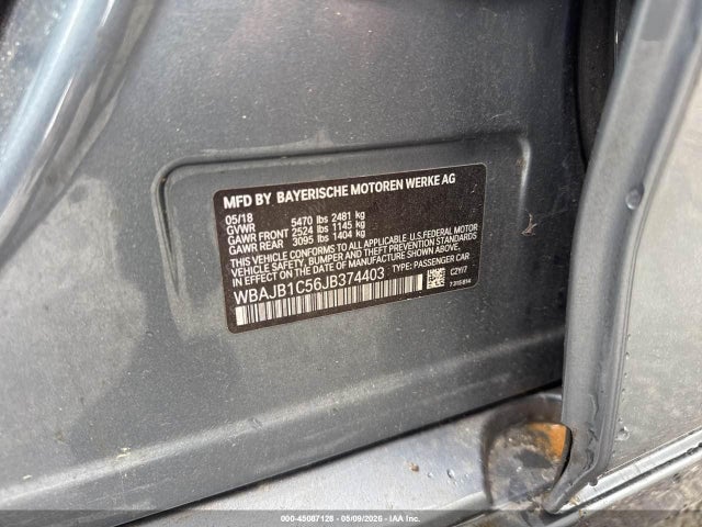 45087128 :رقم المزاد ، WBAJB1C56JB374403 vin ، 2018 Bmw 530e Xdrive Iperformance مزاد بيع
