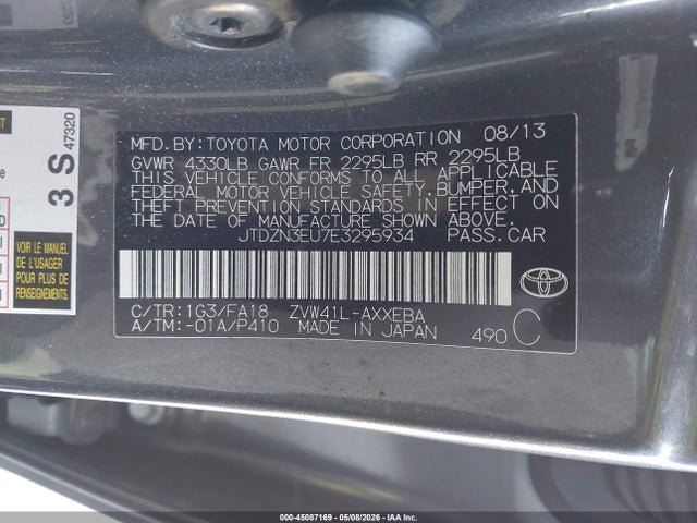 45087169 :رقم المزاد ، JTDZN3EU7E3295934 vin ، 2014 Toyota Prius V Two مزاد بيع