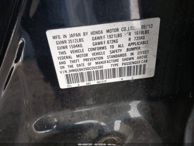 Aukcja sprzedaży 2013 Honda Fit, vin: JHMGE8H39DC050380, numer aukcji: 45087257