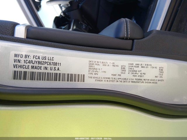 Aukcja sprzedaży 2023 Jeep Grand Cherokee 4xe, vin: 1C4RJYB62PC670811, numer aukcji: 45087292