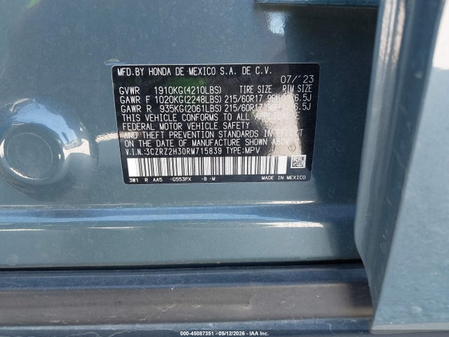 Honda Hr-v Awd Lx 2024 3CZRZ2H30RM715839 Image 9