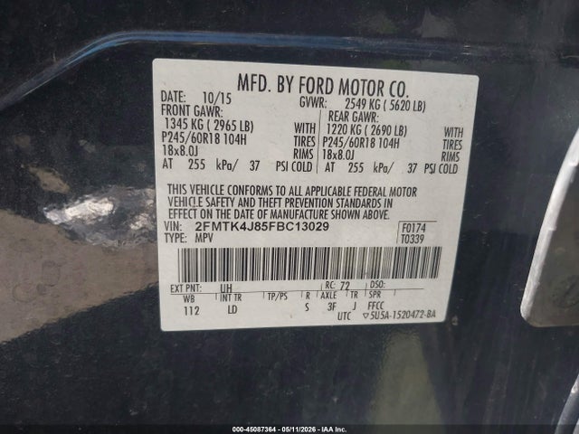 2FMTK4J85FBC13029 Ford EDGE SEL
