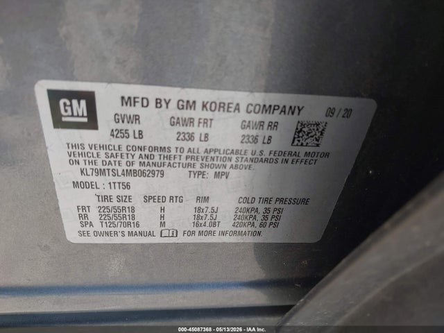 45087368 :رقم المزاد ، KL79MTSL4MB062979 vin ، 2021 Chevrolet Trailblazer Fwd Rs مزاد بيع