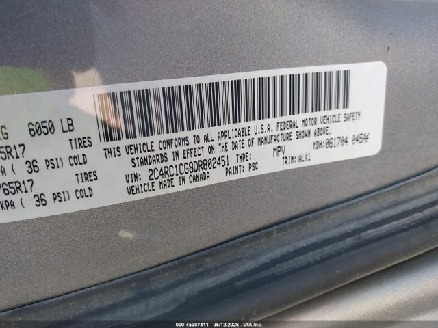 Aukcja sprzedaży 2013 Chrysler Town & Country Touring-l, vin: 2C4RC1CG8DR802451, numer aukcji: 45087411