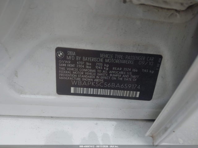 Aukcja sprzedaży 2011 Bmw 328i Xdrive, vin: WBAPK5C56BA659174, numer aukcji: 45087412