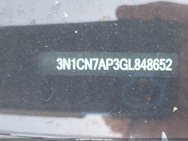 3N1CN7AP3GL848652 Nissan Versa 1.6 Sv