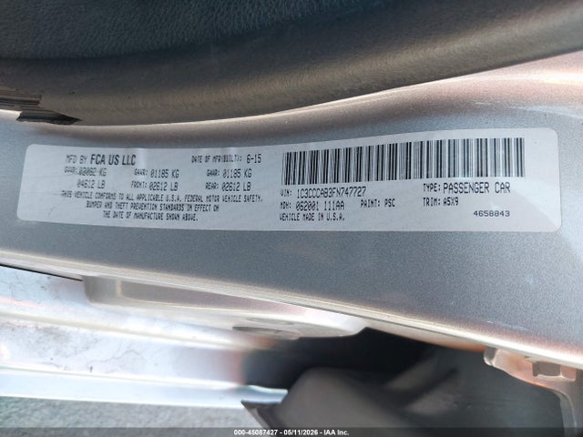 Aukcja sprzedaży 2015 Chrysler 200 Limited, vin: 1C3CCCAB3FN747727, numer aukcji: 45087427