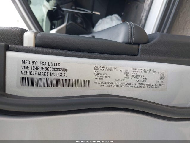 Aukcja sprzedaży 2025 Jeep Grand Cherokee Limited 4x4, vin: 1C4RJHBG3SC332898, numer aukcji: 45087522