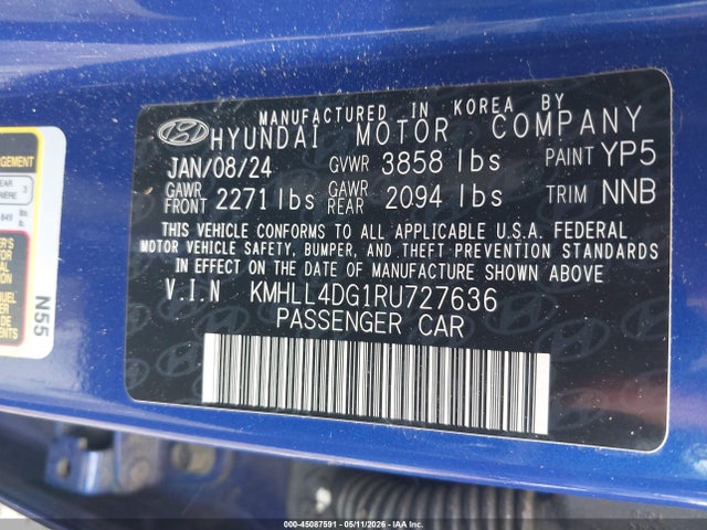 Aukcja sprzedaży 2024 Hyundai Elantra Se, vin: KMHLL4DG1RU727636, numer aukcji: 45087591