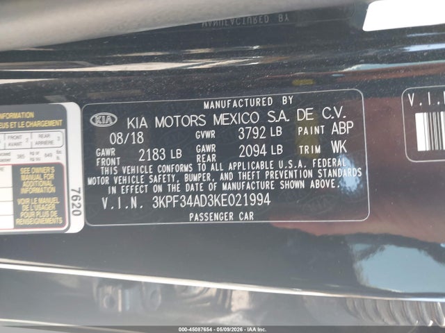 KIA FORTE S 2019 3KPF34AD3KE021994 Image 9