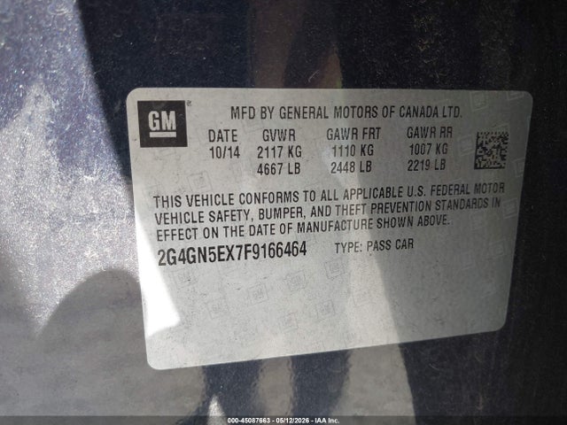 Auction sale of the 2015 Buick Regal Turbo/e-assist Premium I, vin: 2G4GN5EX7F9166464, lot number: 45087663